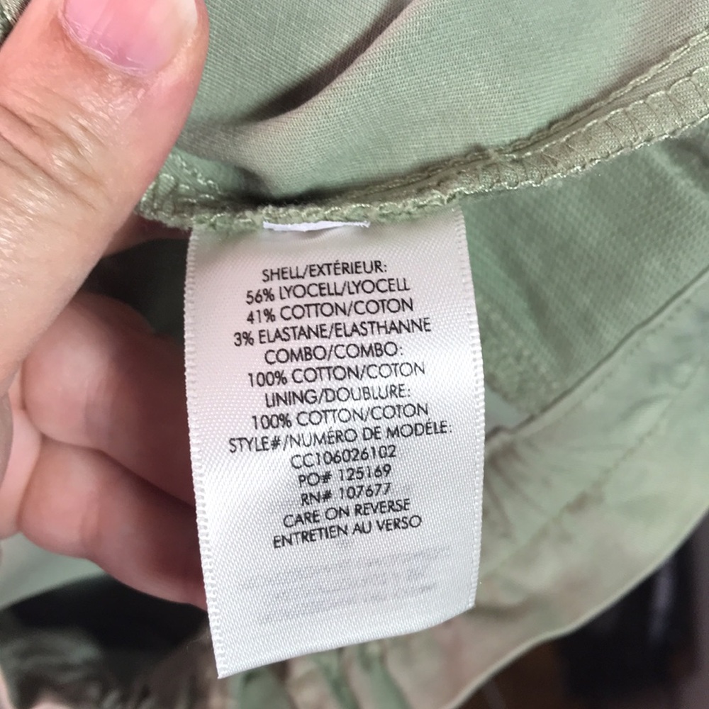 ALICE + OLIVIA- Liliana Cuff Paperbag Pants Sage Green Lightweight Twill Small - Picture 13 of 14